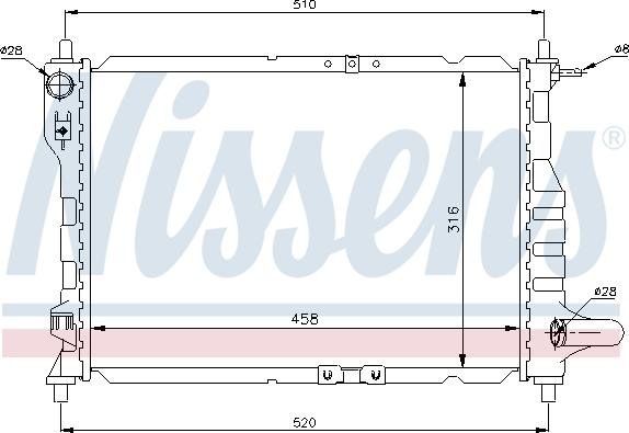 Nissens  61630 - Радіатор, охолодження двигуна autocars.com.ua