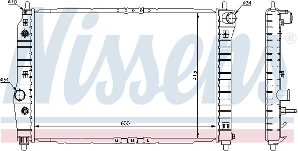 Nissens  61637 - Радіатор, охолодження двигуна autocars.com.ua