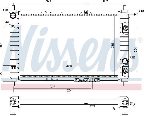 Nissens 61663 - Радіатор, охолодження двигуна autocars.com.ua