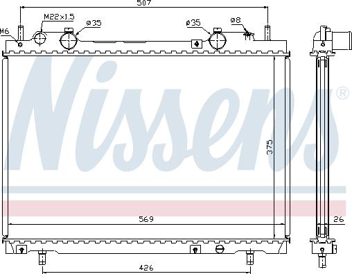 Nissens 61672A - Радиатор, охлаждение двигателя autodnr.net