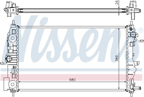 Nissens 61676 - Радиатор, охлаждение двигателя avtokuzovplus.com.ua