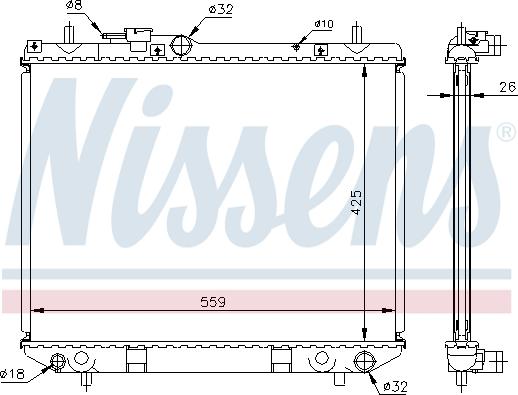 Nissens 61742A - Радіатор, охолодження двигуна autocars.com.ua