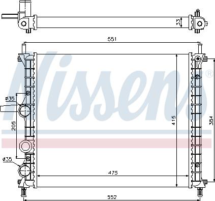 Nissens 617848 - Радіатор, охолодження двигуна autocars.com.ua