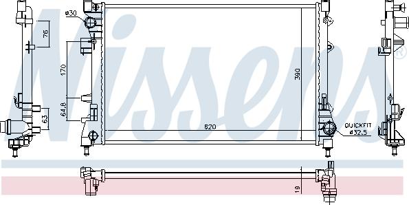 NISSENS 617859 - Радіатор, охолодження двигуна autocars.com.ua