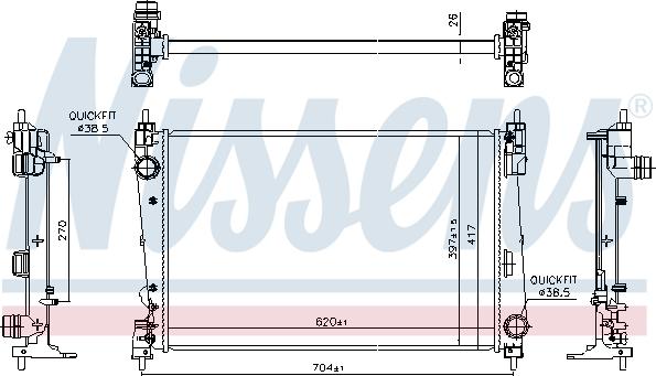 Nissens 617868 - Радіатор, охолодження двигуна autocars.com.ua