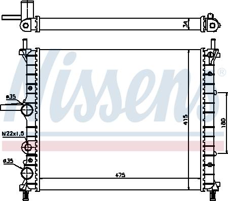 Nissens 694727 - Радіатор, охолодження двигуна autocars.com.ua