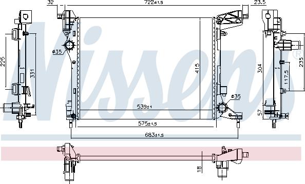 Nissens 690926 - Радіатор, охолодження двигуна autocars.com.ua