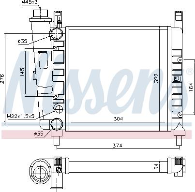 Nissens 61930 - Радиатор, охлаждение двигателя avtokuzovplus.com.ua