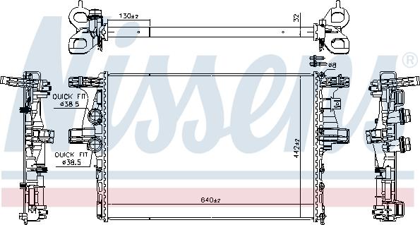 NISSENS 61988 - Радіатор, охолодження двигуна autocars.com.ua