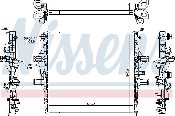 Nissens 61989 - Радіатор, охолодження двигуна autocars.com.ua