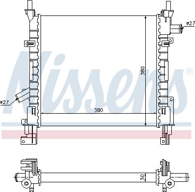 Nissens 62005 - Радіатор, охолодження двигуна autocars.com.ua