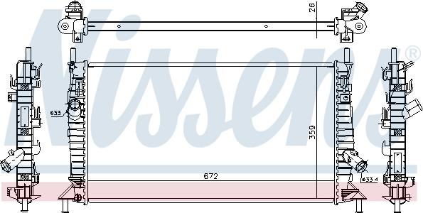 Nissens 62017A - Радиатор, охлаждение двигателя avtokuzovplus.com.ua