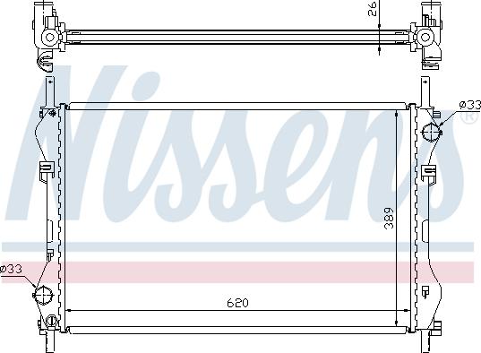 Nissens 62044A - Радиатор, охлаждение двигателя avtokuzovplus.com.ua