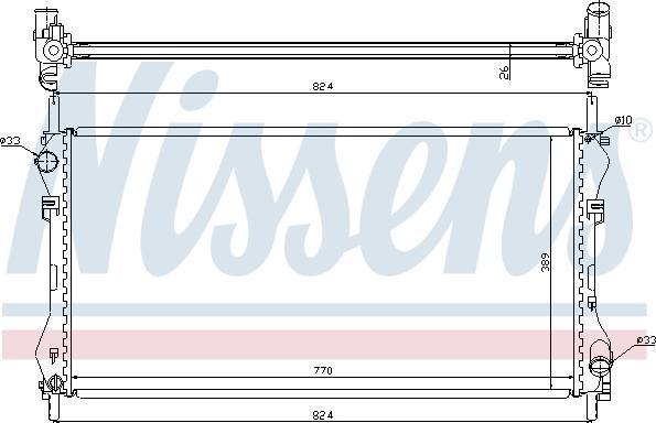 Nissens 62046A - Радіатор охолодження FORD TRANSIT FY 00- 2.0 вир-во Nissens autocars.com.ua