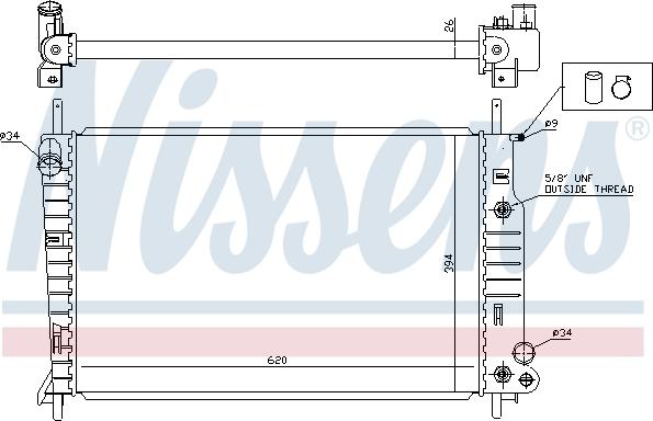 Nissens 62050 - Радіатор, охолодження двигуна autocars.com.ua