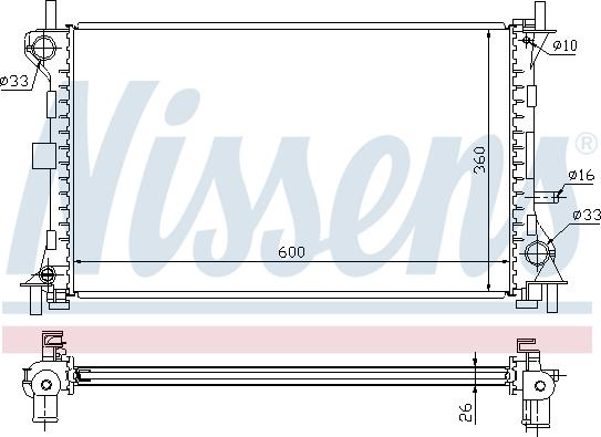 Nissens 62052 - Радіатор, охолодження двигуна autocars.com.ua