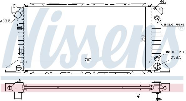 Nissens 62058A - Радіатор, охолодження двигуна autocars.com.ua