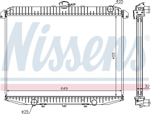 Nissens 62069A - Радіатор, охолодження двигуна autocars.com.ua