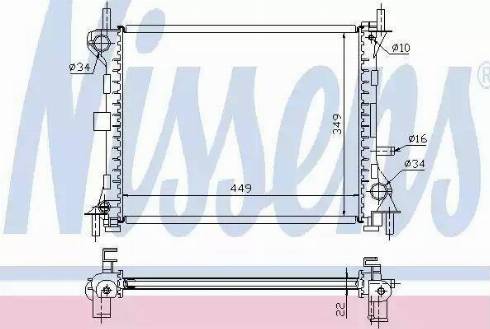 Nissens 62074A - Радиатор, охлаждение двигателя avtokuzovplus.com.ua