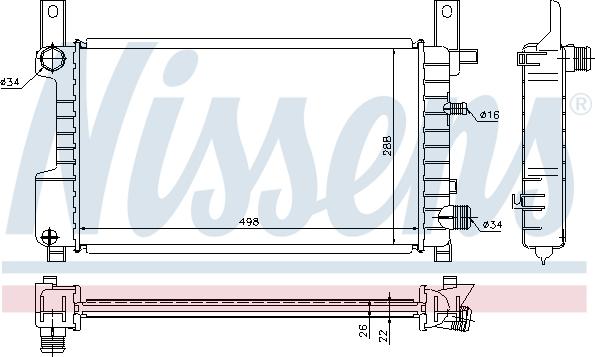 Nissens 62076A - Радіатор, охолодження двигуна autocars.com.ua