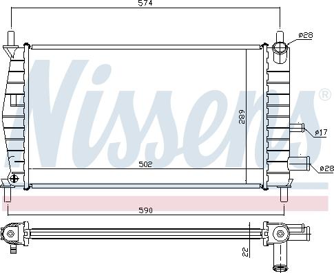 Nissens 62085A - Радiатор autocars.com.ua