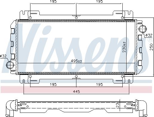 Nissens 62093 - Радіатор, охолодження двигуна autocars.com.ua