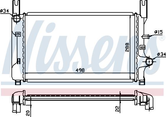 Nissens 62117A - Радіатор, охолодження двигуна autocars.com.ua