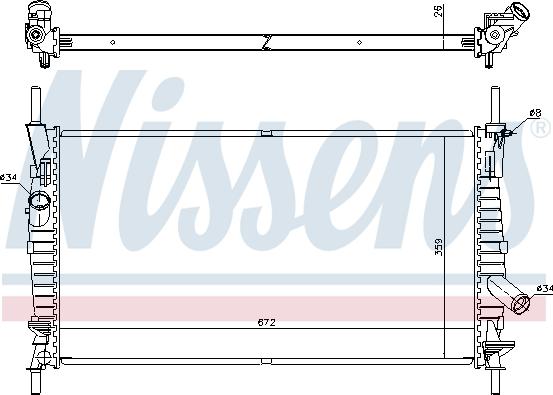 Nissens 62128 - Радиатор, охлаждение двигателя avtokuzovplus.com.ua