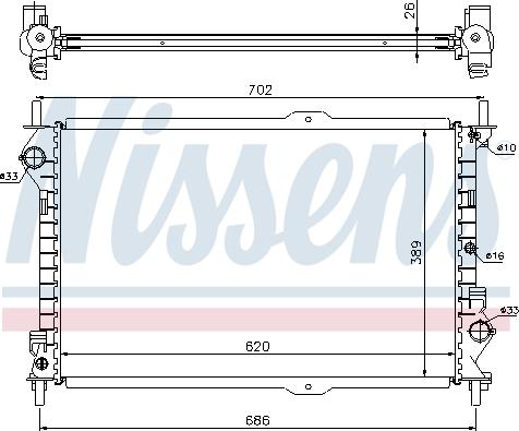 Nissens 62156A - Радиатор, охлаждение двигателя avtokuzovplus.com.ua