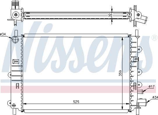 Nissens 694365 - Радиатор, охлаждение двигателя avtokuzovplus.com.ua