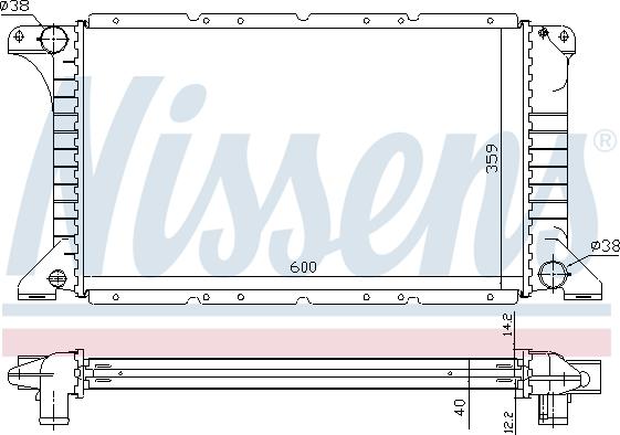 Nissens 62249A - Радіатор, охолодження двигуна autocars.com.ua