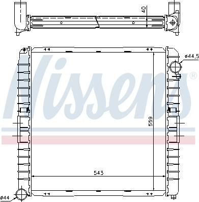 Nissens 62345A - Радіатор, охолодження двигуна autocars.com.ua