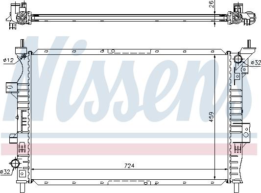 Nissens 62357 - Радіатор, охолодження двигуна autocars.com.ua