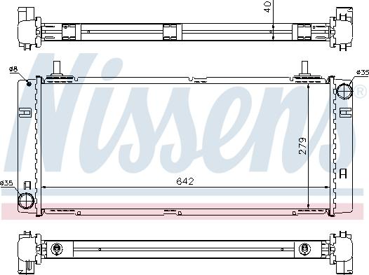 Nissens 62358 - Радіатор, охолодження двигуна autocars.com.ua