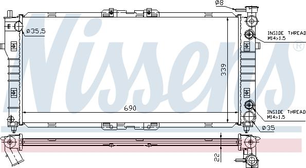 Nissens 62393 - Радіатор, охолодження двигуна autocars.com.ua