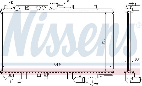 Nissens 62408A - Радіатор, охолодження двигуна autocars.com.ua