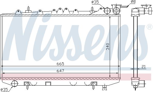 Nissens 62421 - Радіатор, охолодження двигуна autocars.com.ua