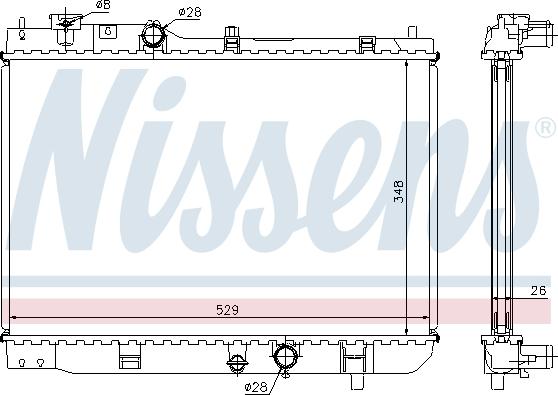 Nissens 62431A - Радіатор, охолодження двигуна autocars.com.ua