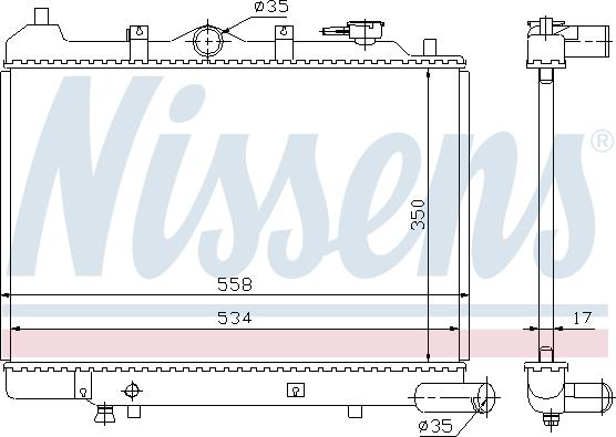 Nissens 62442 - Радіатор, охолодження двигуна autocars.com.ua