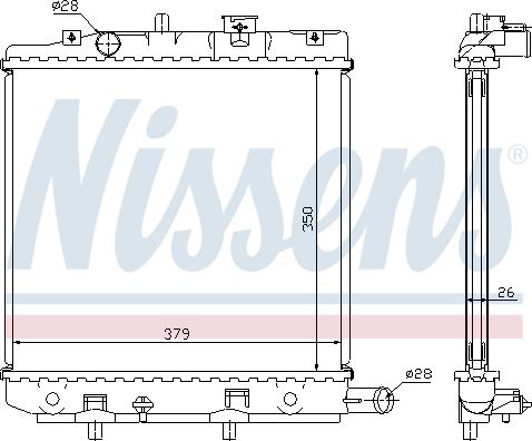 Nissens 62455A - Радіатор, охолодження двигуна autocars.com.ua