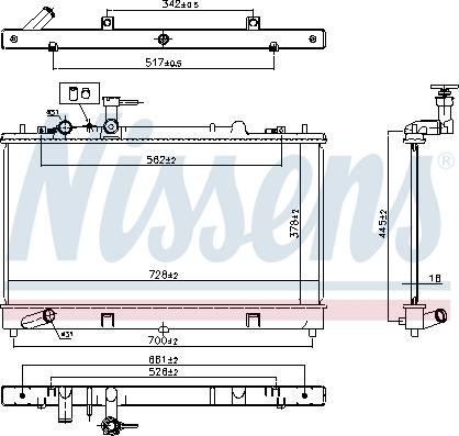 Nissens 62464A - Радіатор, охолодження двигуна autocars.com.ua