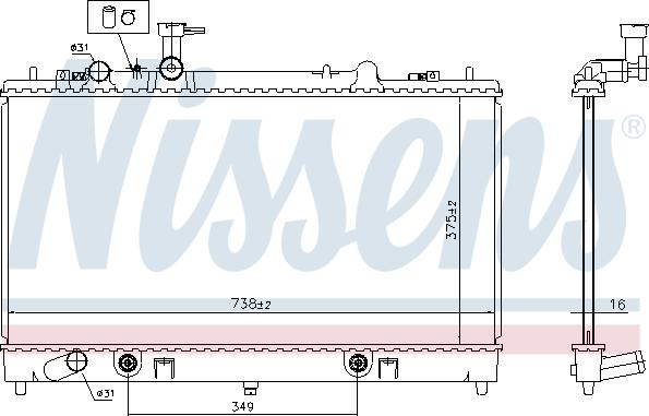 Nissens 62465A - Радіатор, охолодження двигуна autocars.com.ua