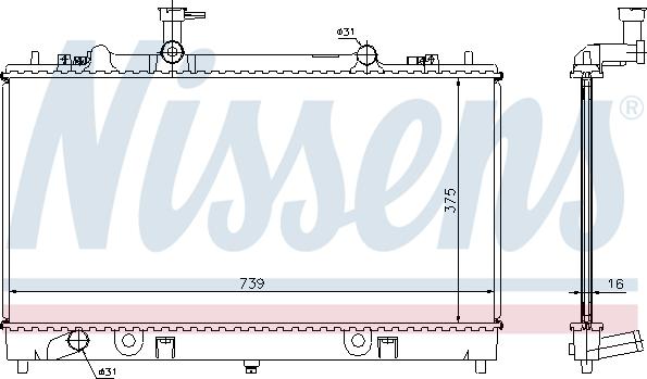 NISSENS 62466A - Радиатор, охлаждение двигателя avtokuzovplus.com.ua