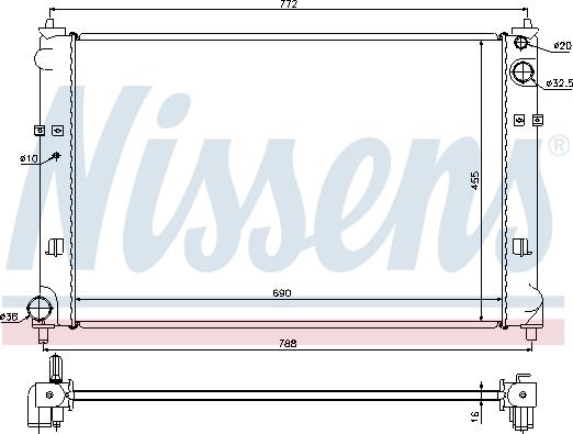 Nissens 62468 - Радиатор, охлаждение двигателя avtokuzovplus.com.ua