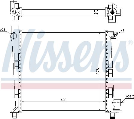 Nissens 693649 - Радіатор, охолодження двигуна autocars.com.ua