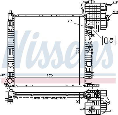 Nissens 62559A - Радіатор, охолодження двигуна autocars.com.ua