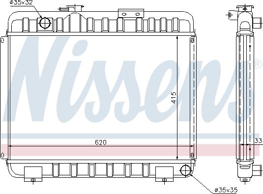 Nissens 62581 - Радіатор, охолодження двигуна autocars.com.ua