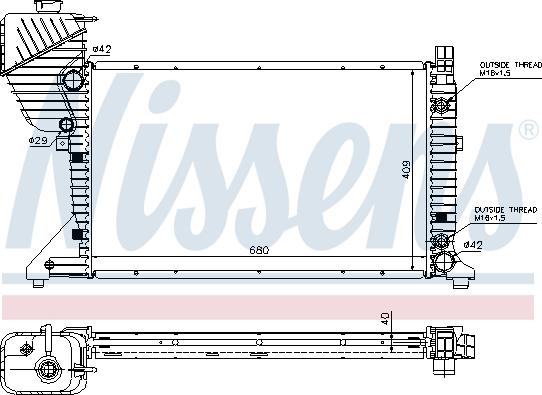 Nissens 62597A - Радіатор, охолодження двигуна autocars.com.ua