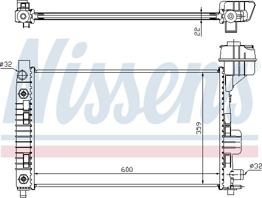 Nissens 62661A - Радиатор, охлаждение двигателя avtokuzovplus.com.ua