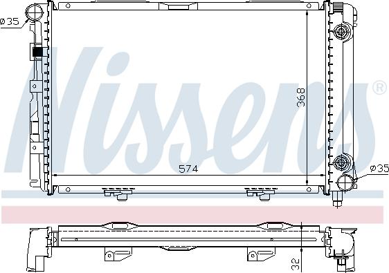 Nissens 62670A - Радіатор, охолодження двигуна autocars.com.ua